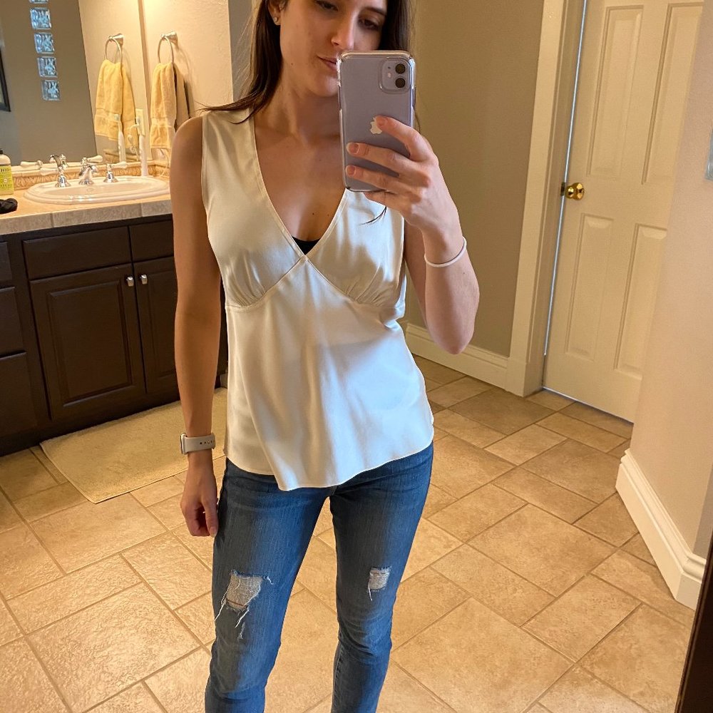 Banana Republic Cream Silk Blouse